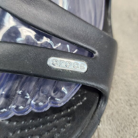 Crocs Shoes Womens Size 10 Black Synthetic Slip On Sandals - Picture 3 of 10